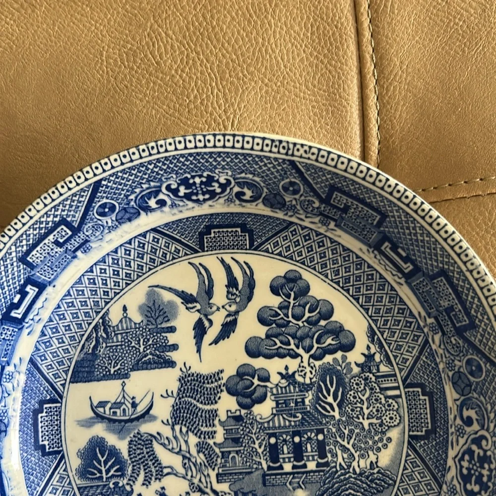 19th century blue Willoware Myott son& co England willow 7 inch Soup Bowl - Picture 2 of 8